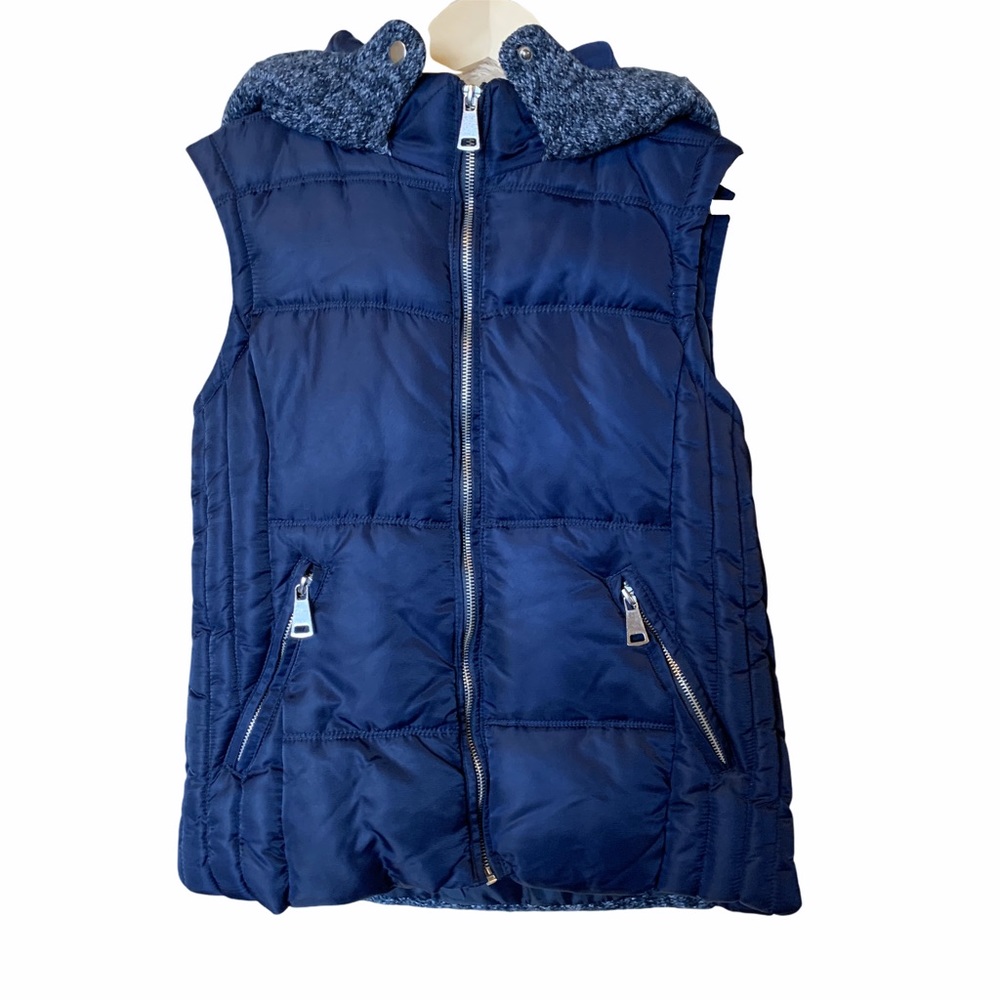 Foreign Exchange Blue and White Quilted Vest